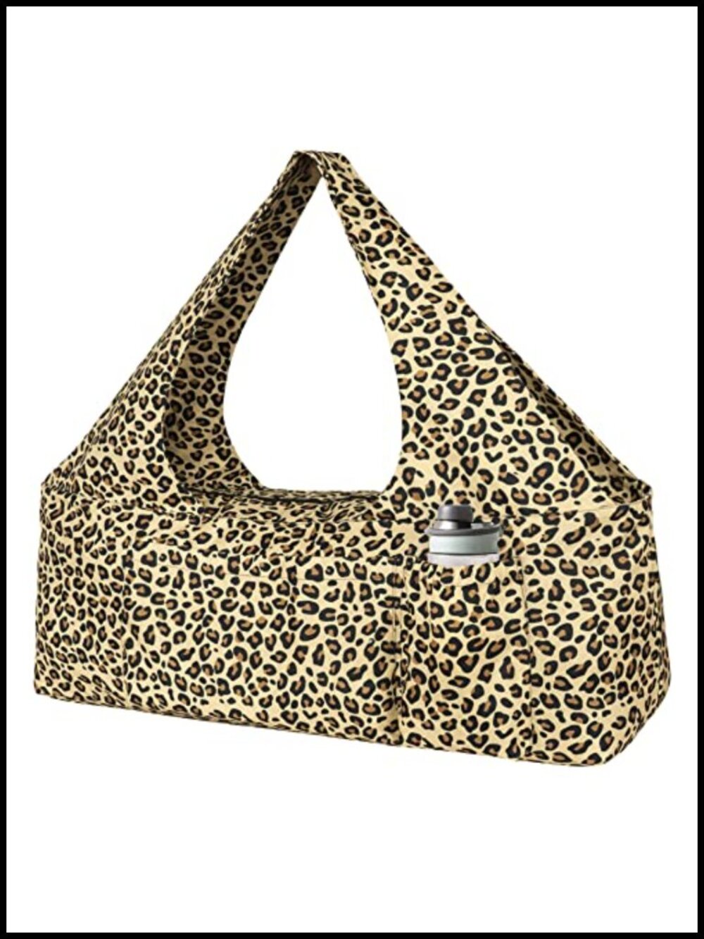 Yoga Mat Bag Carrier Fits 2 Mats Polyester Linen Gym Tote with 5 Pockets